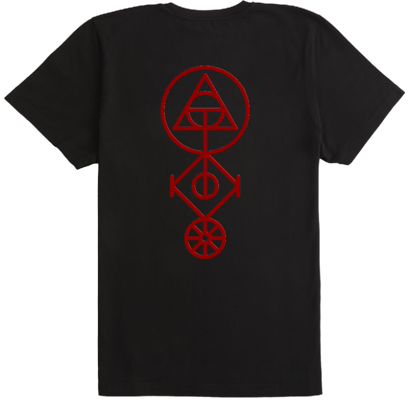 Geerwear Mind-Body-Spirit in Ruby on Black Printed T-Shirt